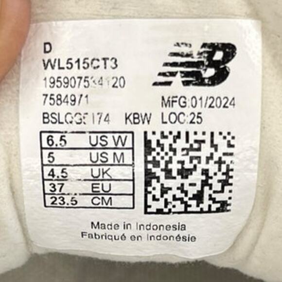 Unisex New Balance WL515CT3 Suede Athletic Sneaker Shoes Size W6.5 White - Picture 6 of 6